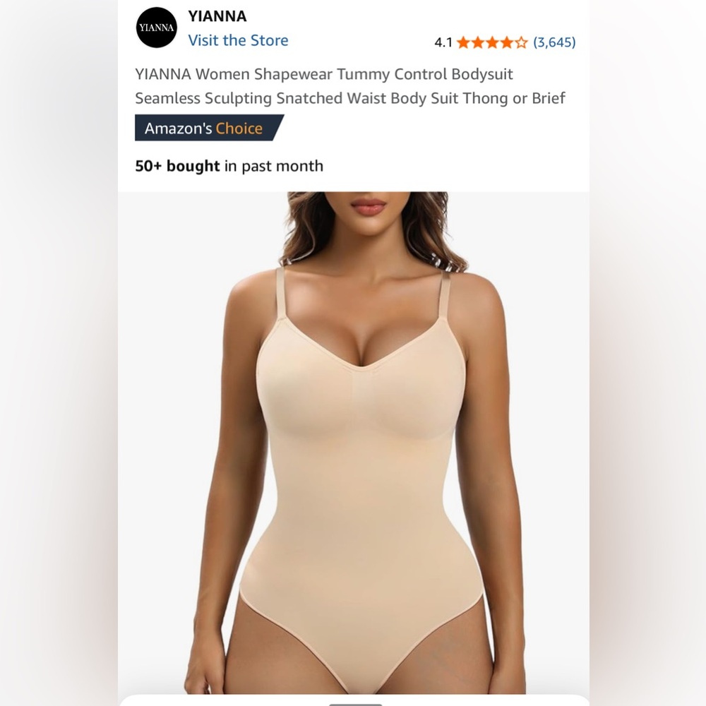 Women's Cream Shapewear Bodysuit
